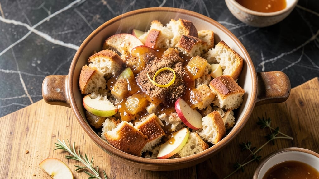 Apple Bread Stuffing Recipe: Warm Spice-Infused Crust with Juicy Apple Chunks