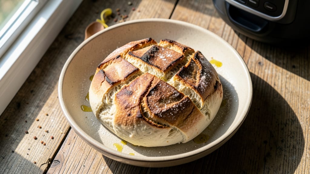 Air Fryer No-Knead Bread Recipe: Crusty Gold Crunch in 30 Minutes