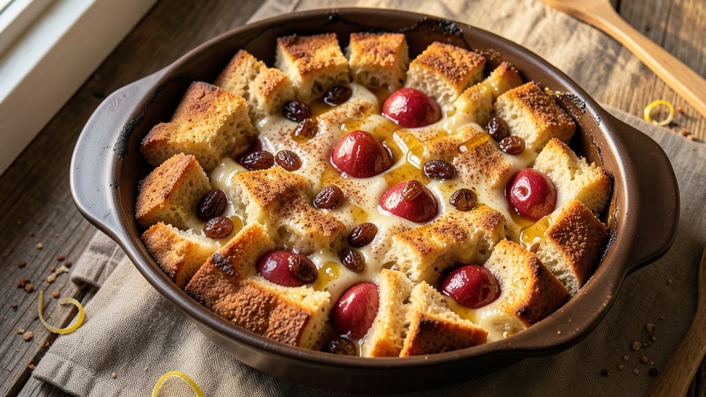 Apple Raisin Bread Pudding Recipe: Warm Spice-Infused Caramelized Top