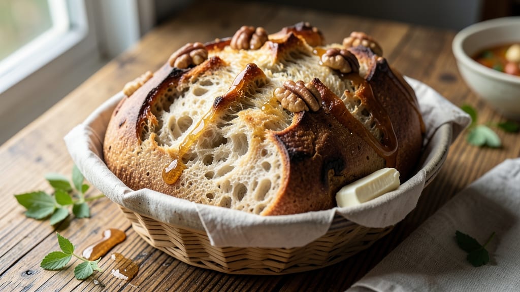 Alice Waters' Bread Recipe: Rustic Crust and Walnut-Honey Swirls