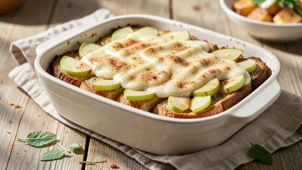 Apple Bread and Butter Pudding Recipe: Warm Spiced Apple Layers With Buttery Vanilla Cream